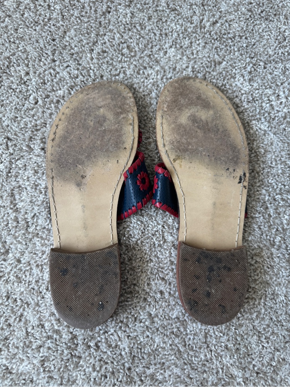 Jack Rogers Sandal with Navy and Red Accent, Size 7 - Picture 3 of 3